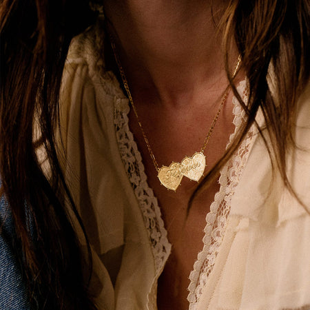 Shrimps 'Forever' Double Heart Necklace 18ct Gold Plate recommended