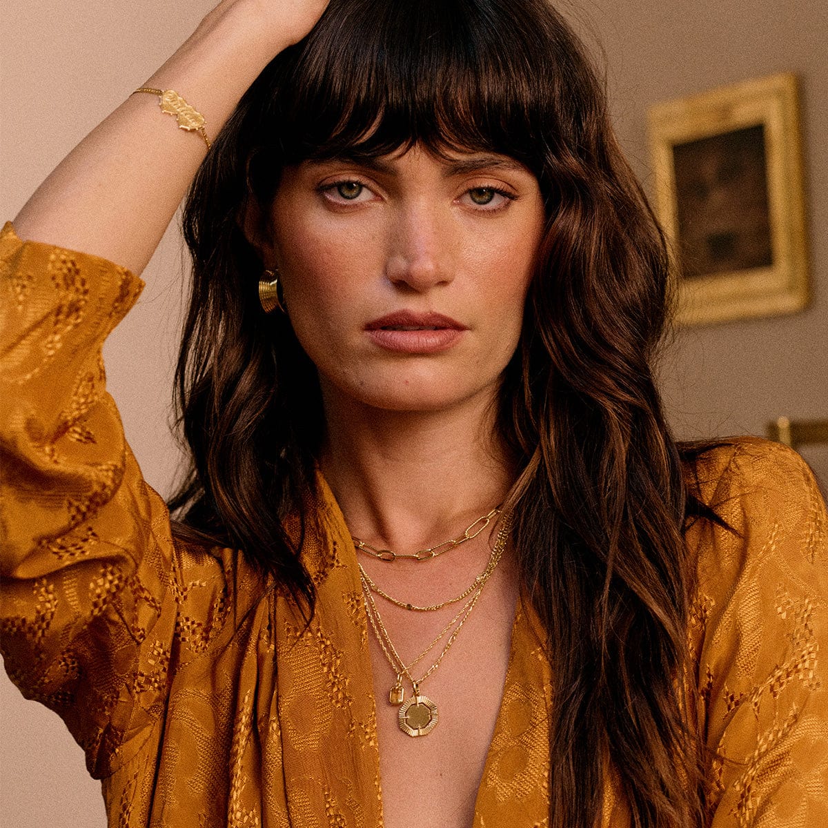 Shrimps Double Heart Personalised Bracelet 18ct Gold Plate