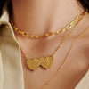 Shrimps Double Heart Personalised Necklace 18ct Gold Plate