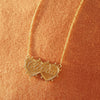 Shrimps Double Heart Personalised Necklace 9ct Solid Gold