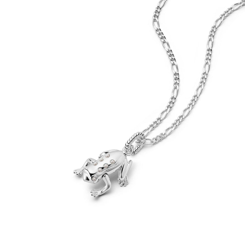 Shrimps Frog Charm Necklace Silver Plate recommended