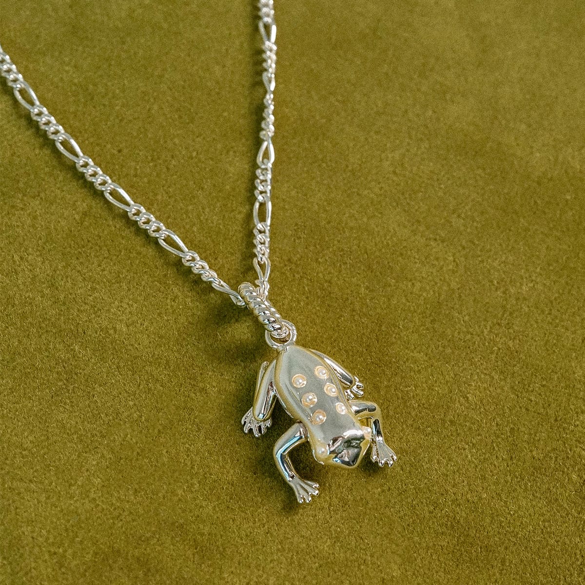 Shrimps Frog Charm Silver Plate