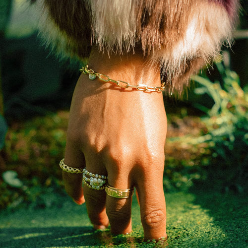 Shrimps Heart Charm Bracelet 18ct Gold Plate