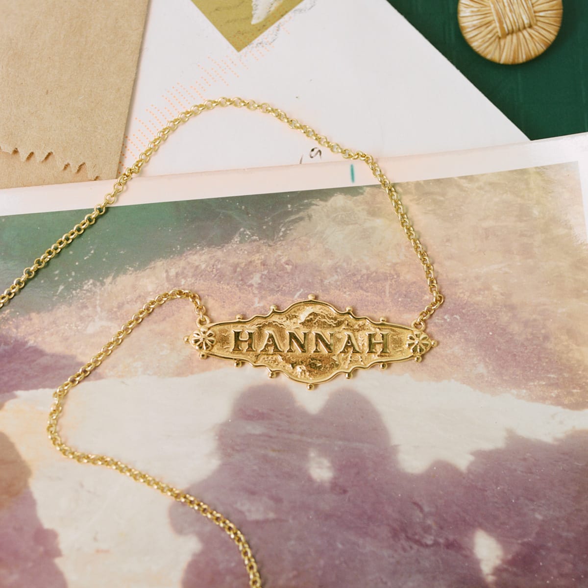Shrimps Keepsake Personalised Necklace 18ct Gold Plate