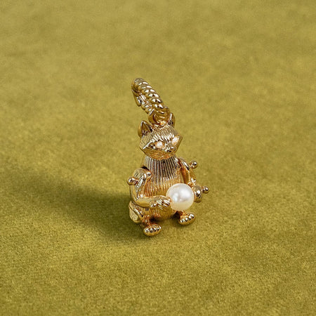 Shrimps Cat Pearl Charm 18ct Gold Plate recommended
