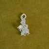 Shrimps Cat Pearl Charm Silver Plate