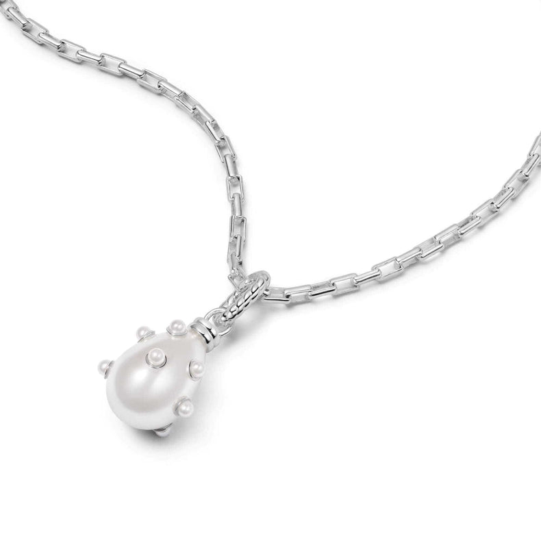 Shrimps Pearl Egg Necklace Sterling Silver 