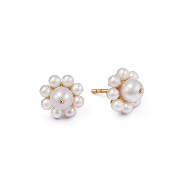 Shrimps Pearl Flower Stud Earrings 18ct Gold Plate recommended