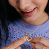 Shrimps Shell Locket Charm Necklace 18ct Gold Plate