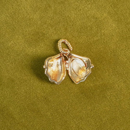 Shrimps Shell Locket Charm Necklace 18ct Gold Plate