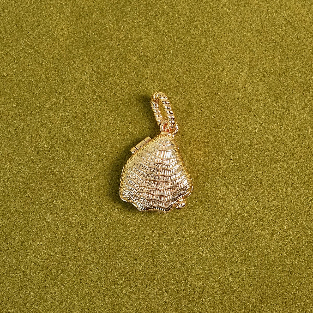 Shrimps Shell Locket Charm 18ct Gold Plate