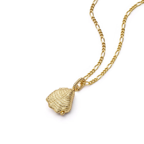 Shrimps Shell Locket Charm Necklace 18ct Gold Plate