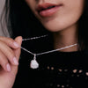 Shrimps Shell Locket Charm Necklace Silver Plate