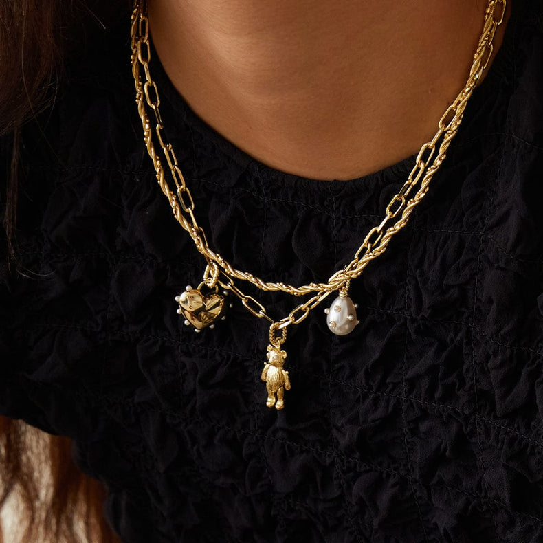 Shrimps Teddy Bear Charm 18ct Gold Plate