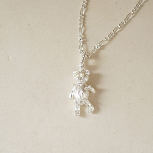 Shrimps Teddy Bear Necklace Sterling Silver
