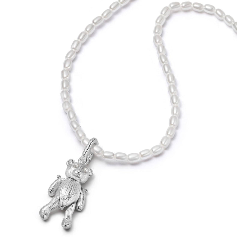 Shrimps Teddy Bear Pearl Necklace Sterling Silver recommended