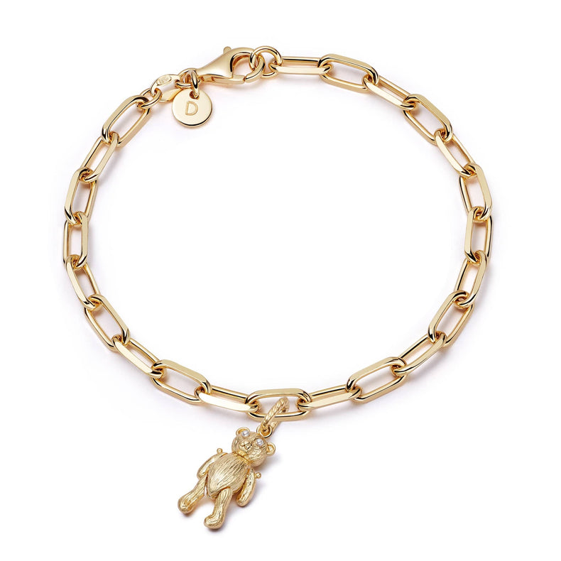 Shrimps Teddy Bear Charm Bracelet 18ct Gold Plate