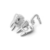 Shrimps Tooth Locket Charm Necklace Silver Plate
