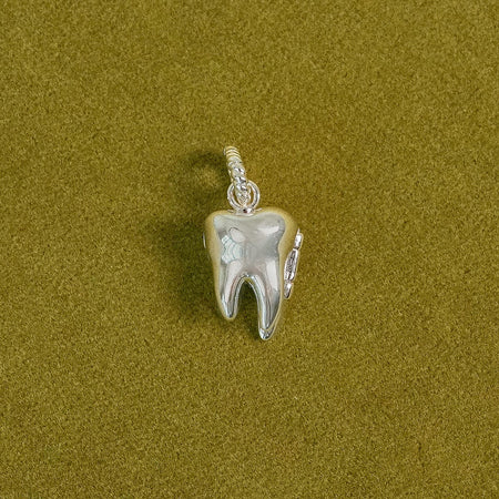 Shrimps Tooth Locket Charm Silver Plate recommended