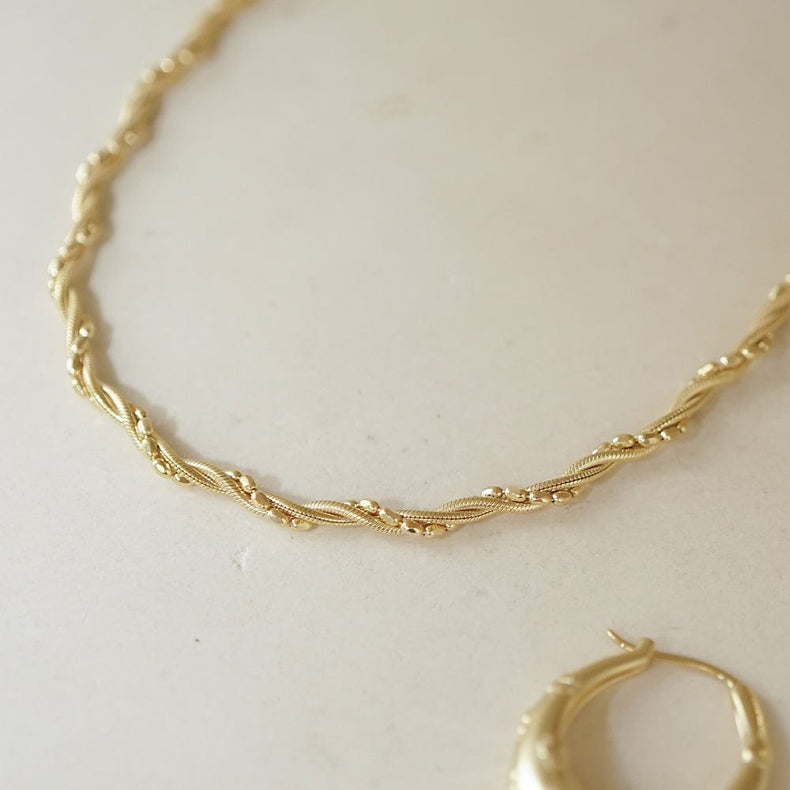 Shrimps Twist Chain Necklace 18ct Gold Plate
