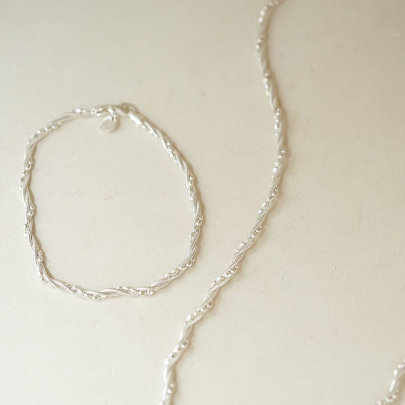 Shrimps Twist Chain Necklace Sterling Silver