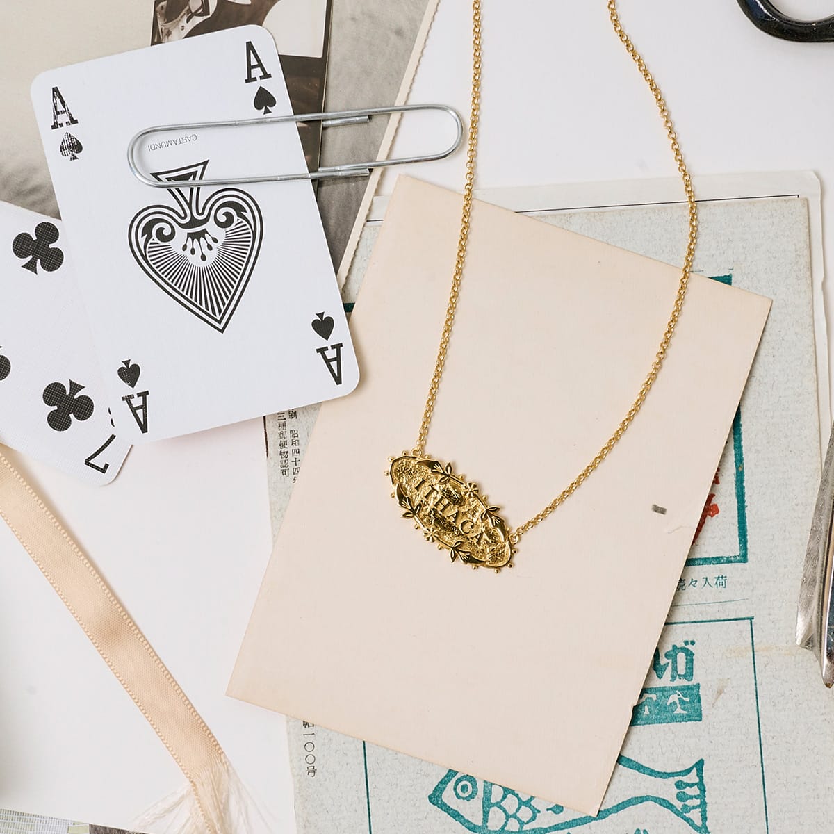 Shrimps Wildflower Personalised Necklace 18ct Gold Plate