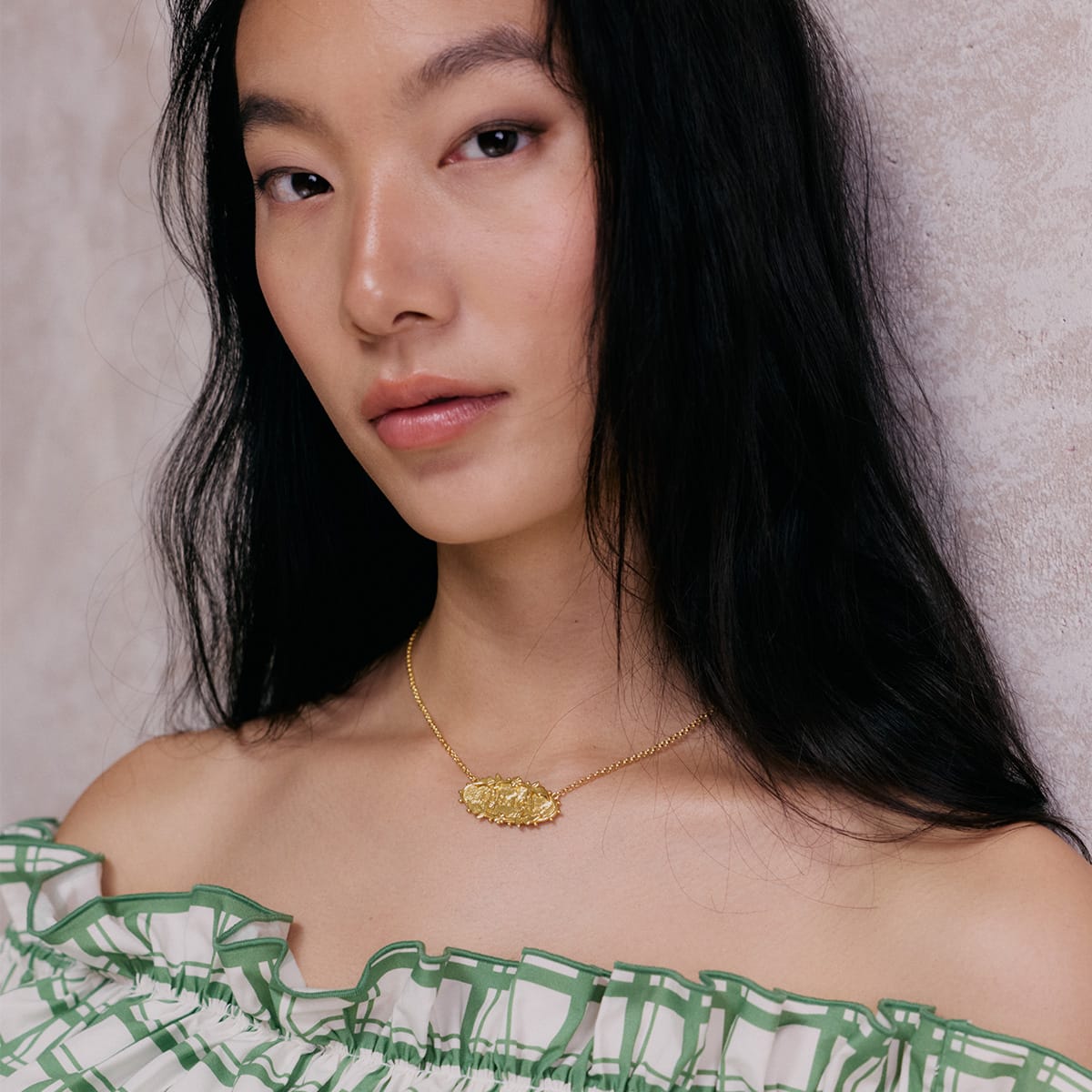 Shrimps Wildflower Personalised Necklace 18ct Gold Plate