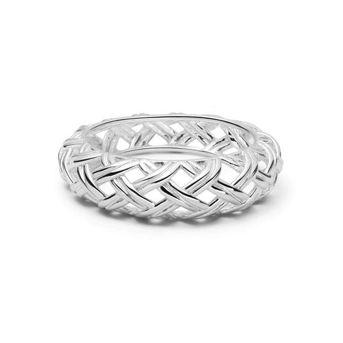 Shrimps Woven Dome Ring Sterling Silver 