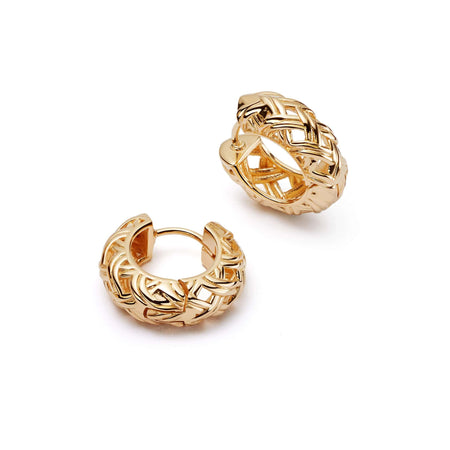 Shrimps Woven Huggie Hoops 18ct Gold Plate recommended