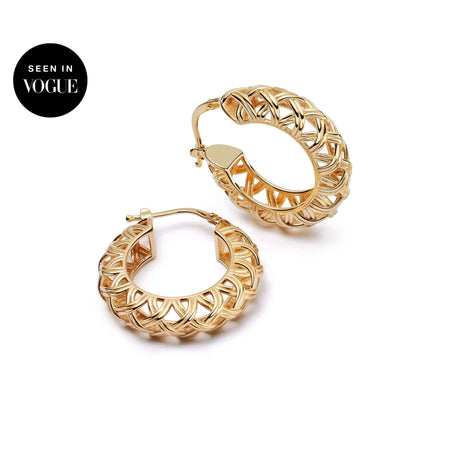 Shrimps Woven Maxi Hoop Earrings 18ct Gold Plate recommended