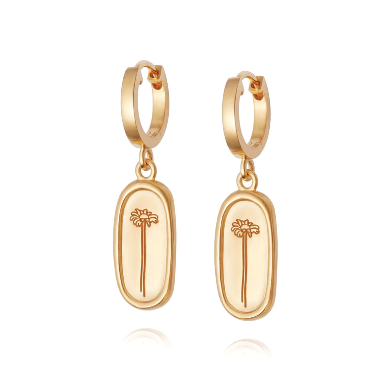 Single Daisy Drop Earrings 18ct Gold Plate recommended