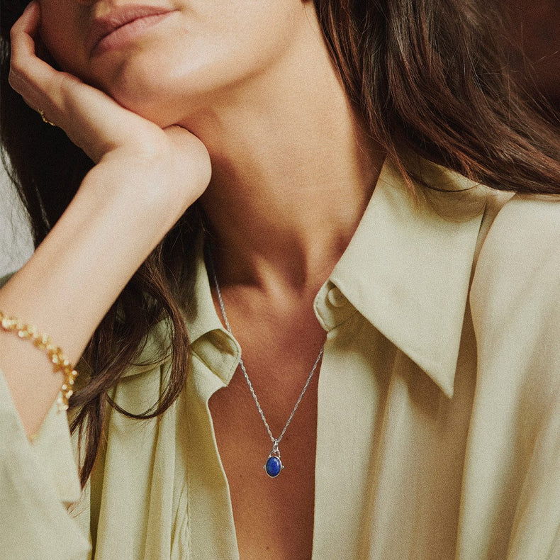 Sol Lapis Layering Set Sterling Silver