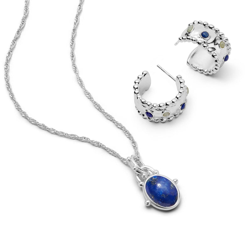 Sol Lapis Layering Set Sterling Silver
