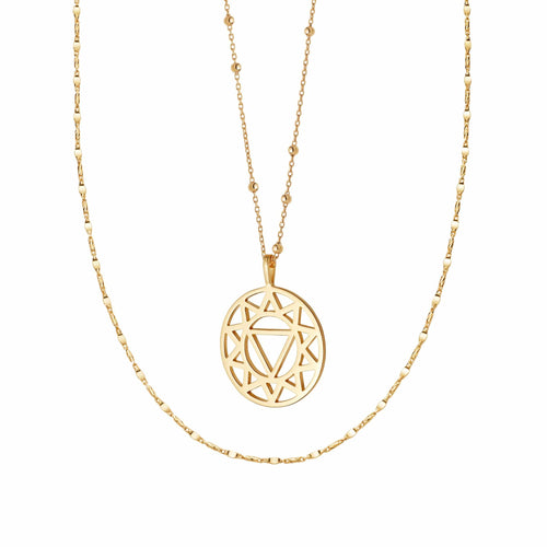 Solar Plexus Necklace Layering Set 18ct Gold Plate
