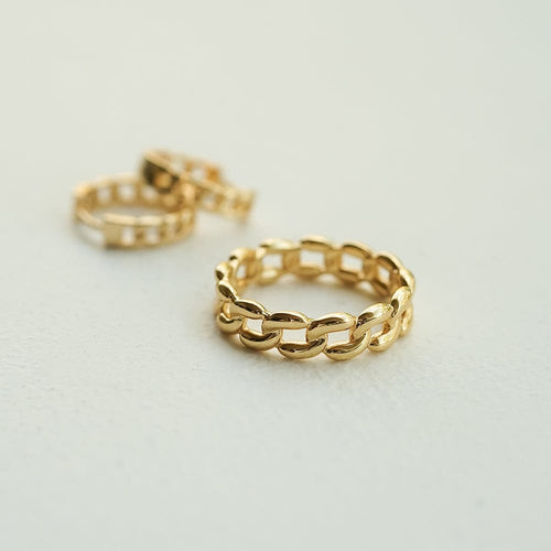 Polly Solid Chain Ring 18ct Gold Plate