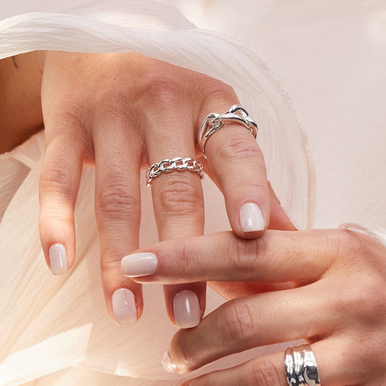 Polly Solid Chain Ring Sterling Silver
