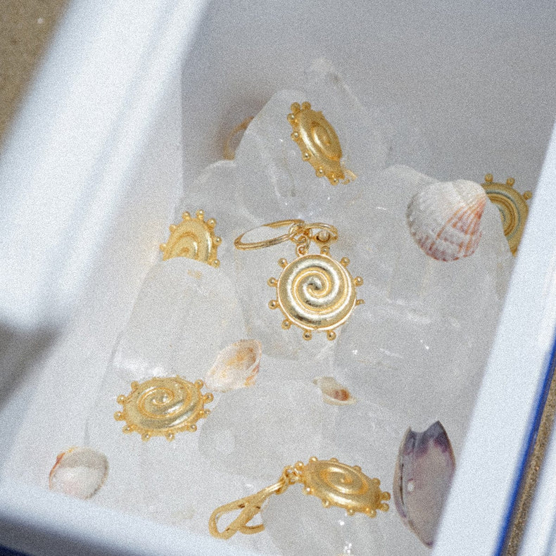 Spiral Bag Charm 18ct Gold Plate