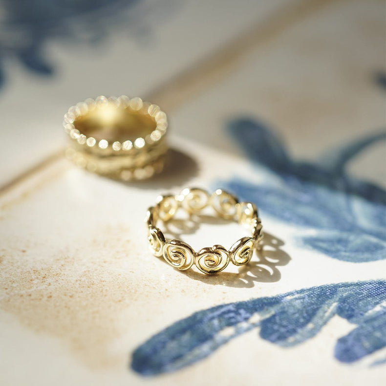 Spiral Band Ring 18ct Gold Plate