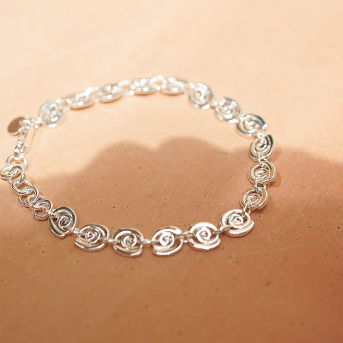 Spiral Chain Bracelet Silver Plate
