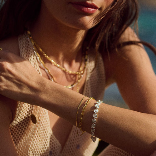 Spiral Chain Bracelet Silver Plate