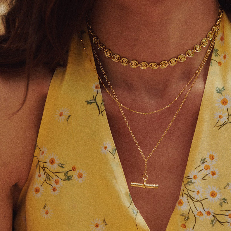 Spiral Chain Necklace 18ct Gold Plate