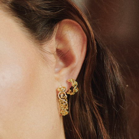 Spiral Hoop Earrings 18ct Gold Plate recommended