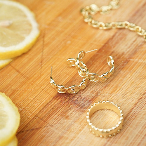 Spiral Hoop Earrings 18ct Gold Plate