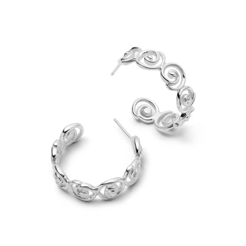 Spiral Hoop Earrings Sterling Silver