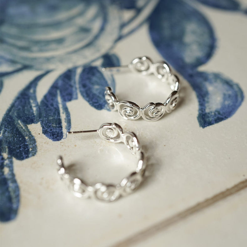 Spiral Hoop Earrings Sterling Silver