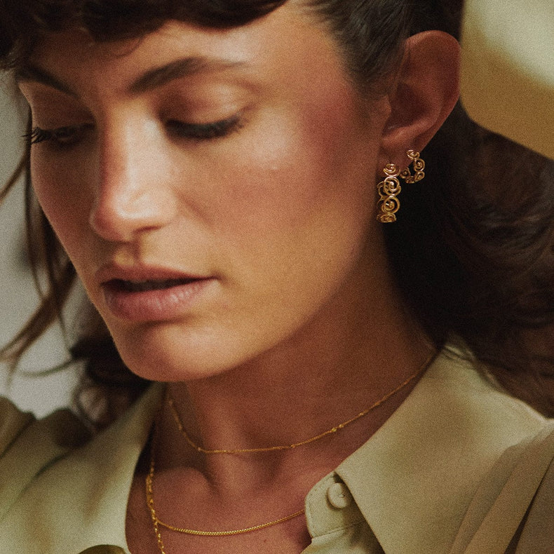 Spiral Mini Hoop Earrings 18ct Gold Plate