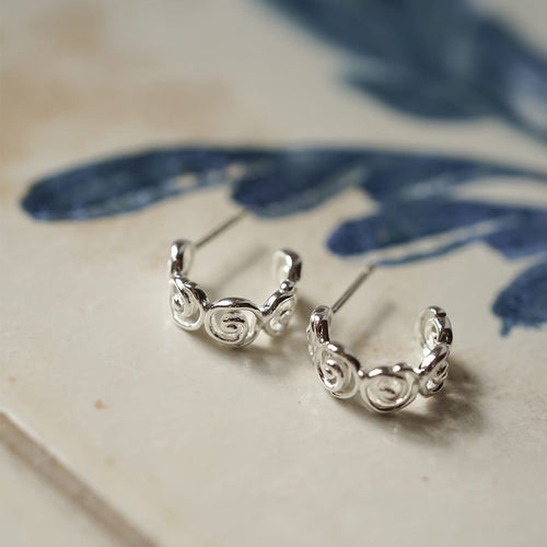 Spiral Mini Hoop Earrings Sterling Silver