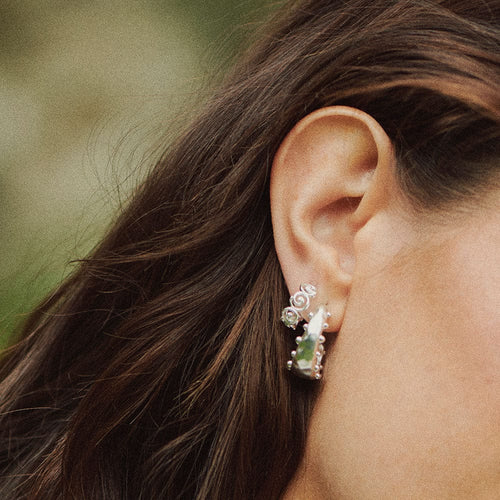Spiral Mini Hoop Earrings Sterling Silver