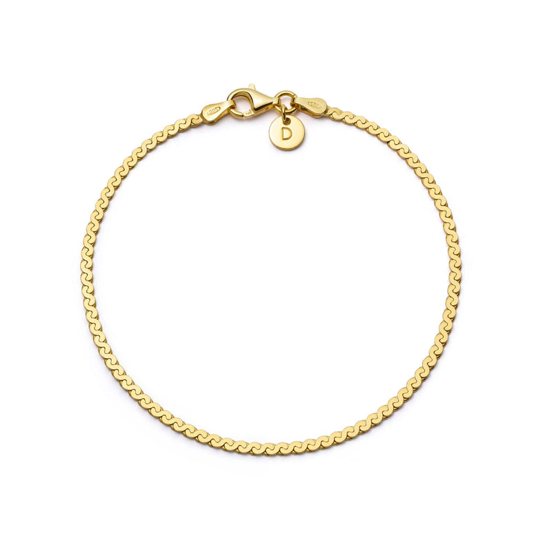 Spiral Snake Chain Bracelet 18ct Gold Plate