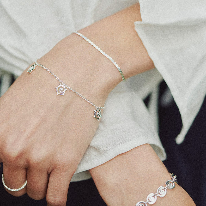 Spiral Snake Chain Bracelet Sterling Silver